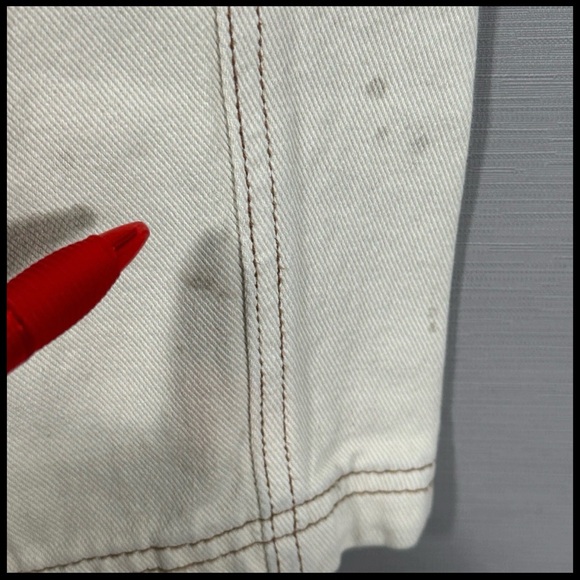 Pacsun Jeans Womens Small Elastic Waist Cargo Straight Leg Zip Fly Cream Cotton - Picture 9 of 9